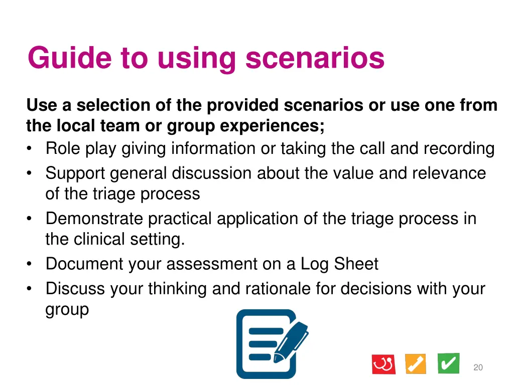 guide to using scenarios