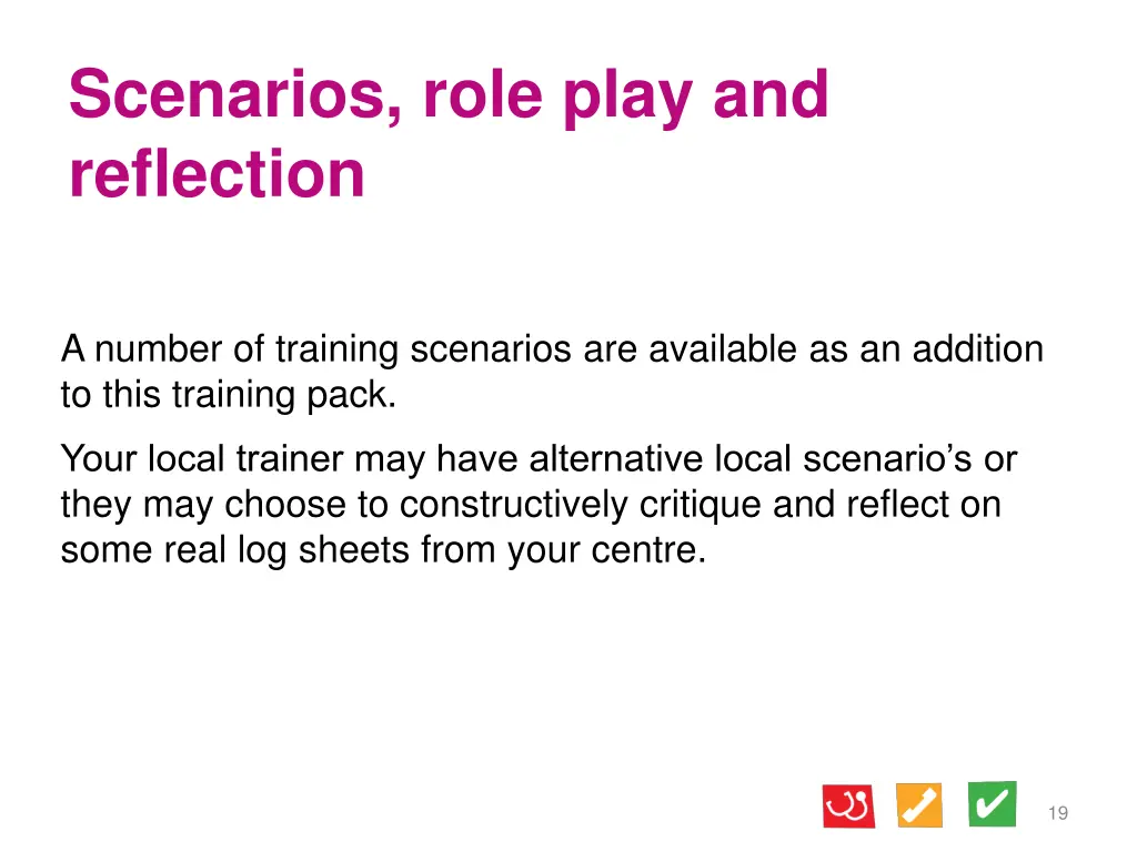 scenarios role play and reflection