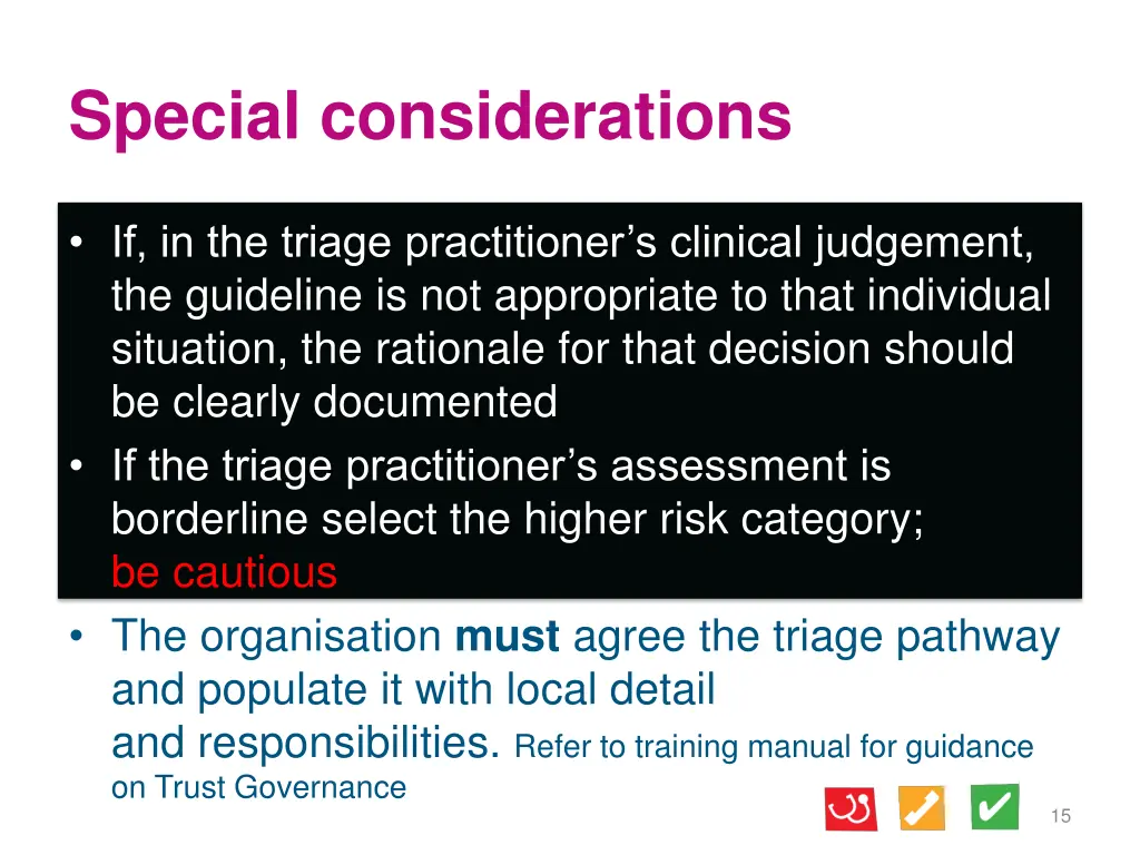 special considerations
