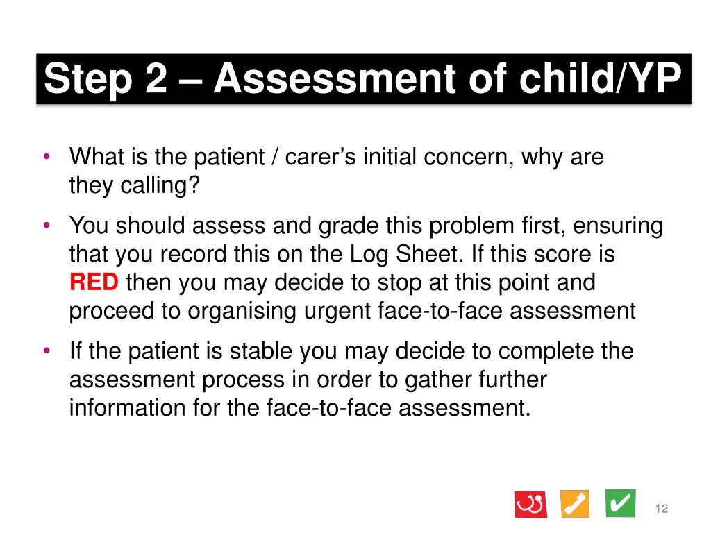 step 2 assessment of child yp