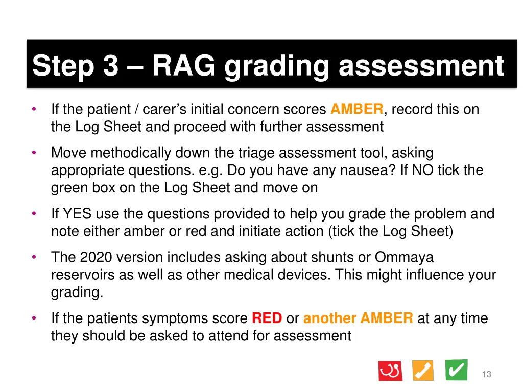 step 3 rag grading assessment