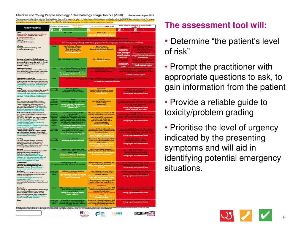 the assessment tool will