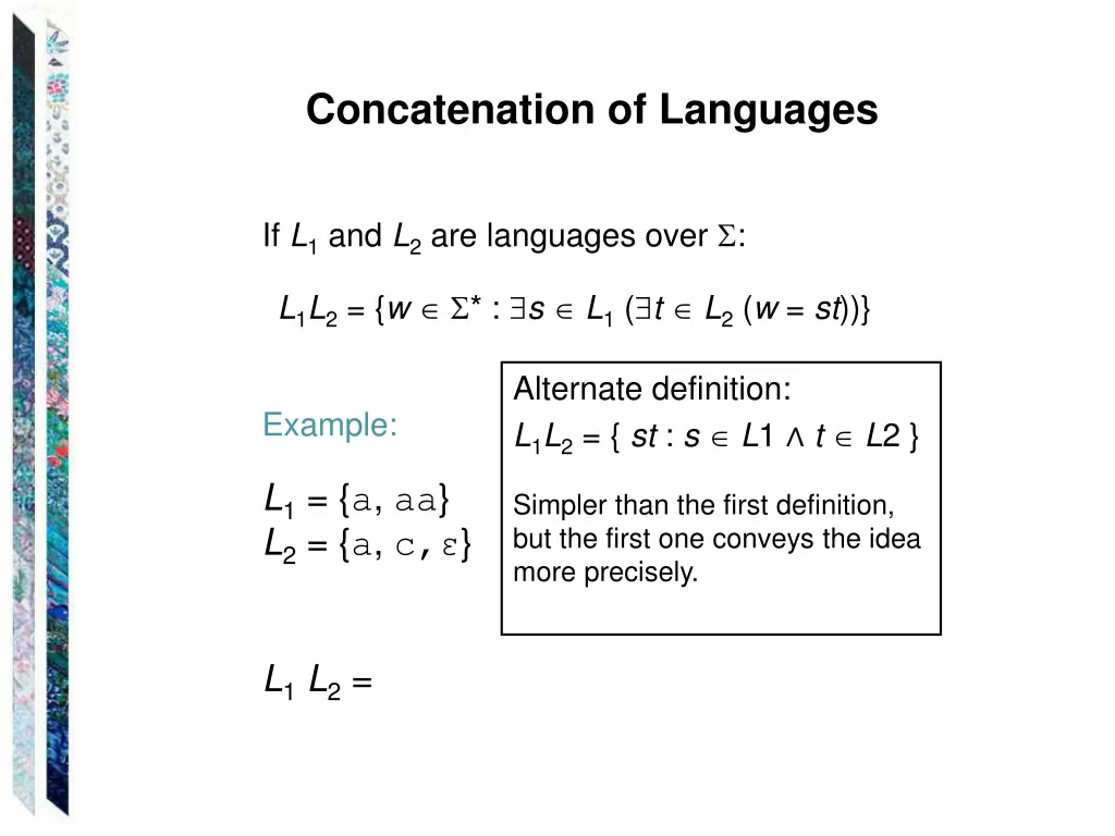 concatenation of languages