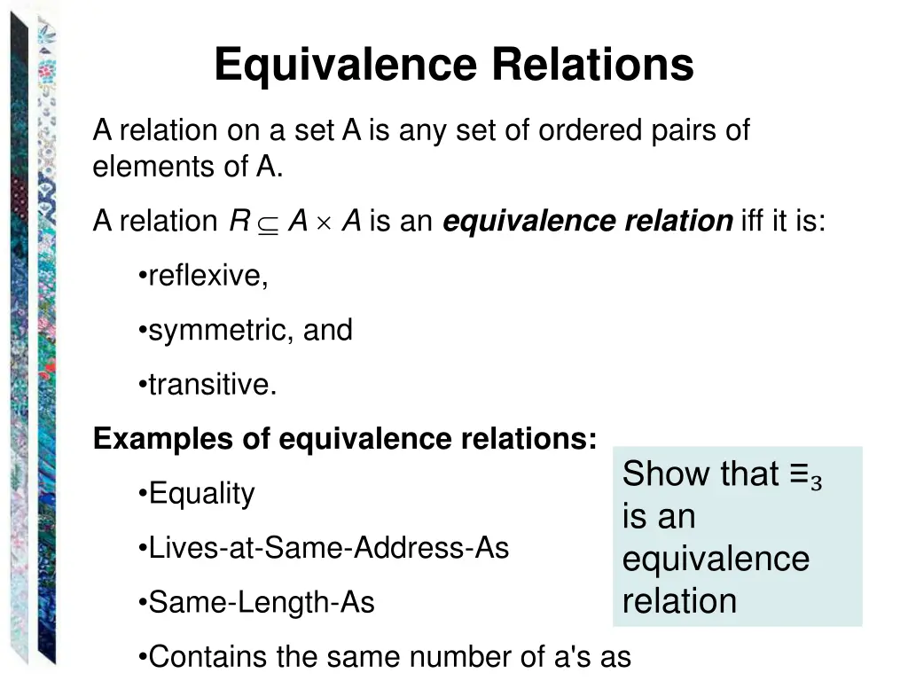 equivalence relations