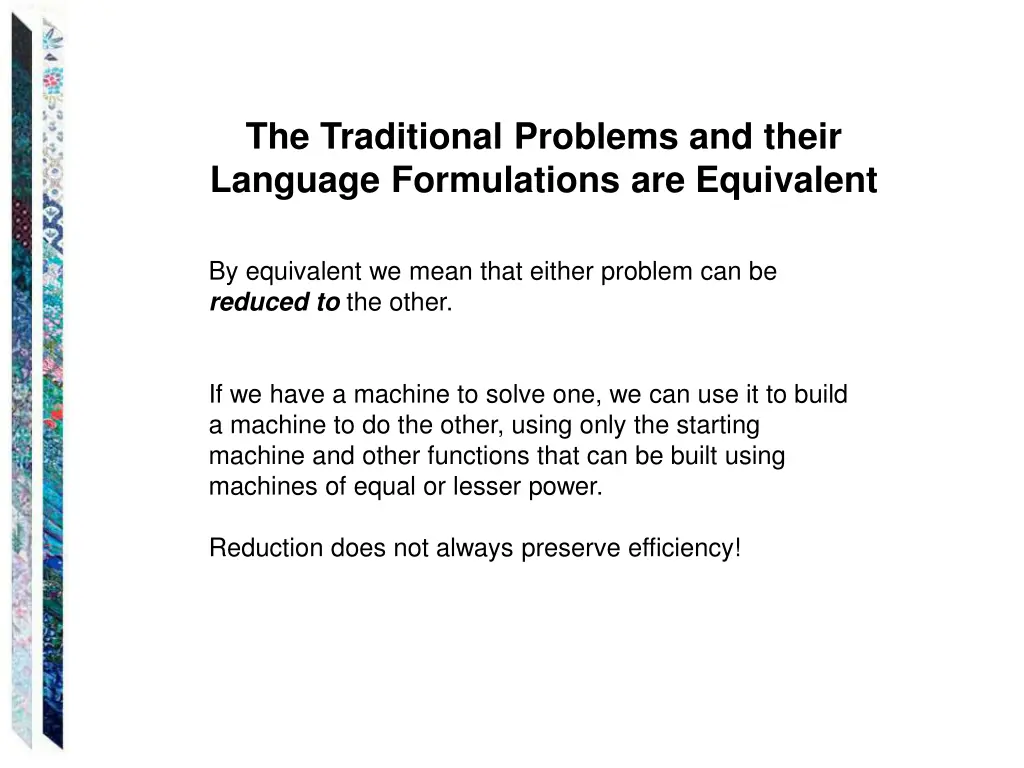the traditional problems and their language