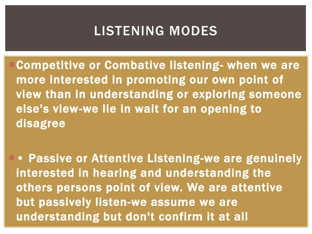 listening modes