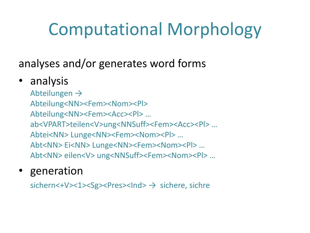 computational morphology