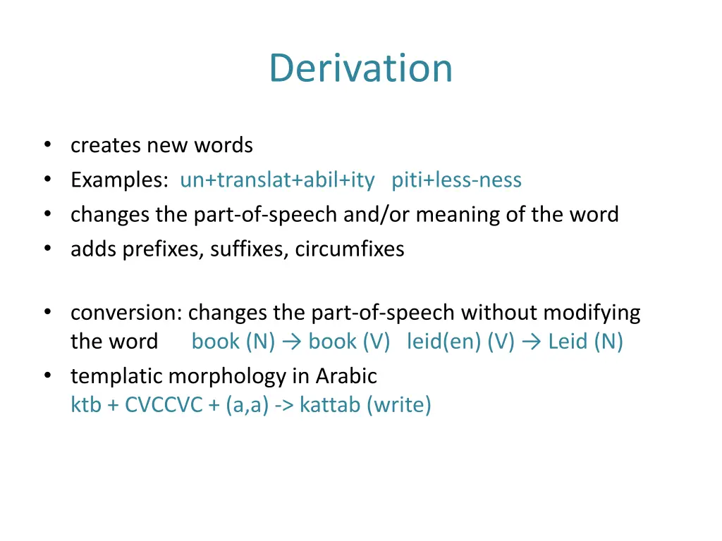 derivation