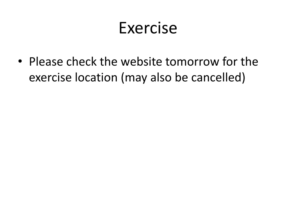 exercise