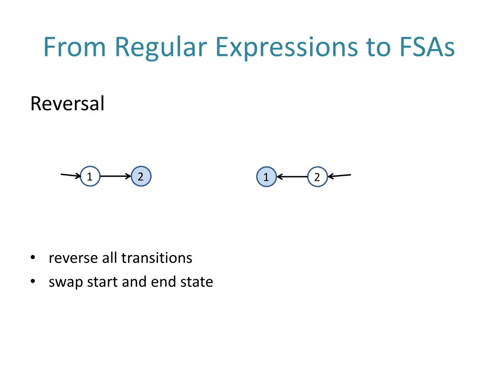 from regular expressions to fsas 5