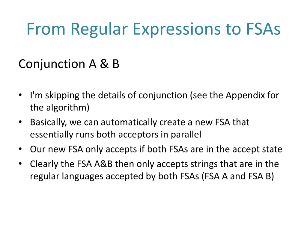 from regular expressions to fsas 6