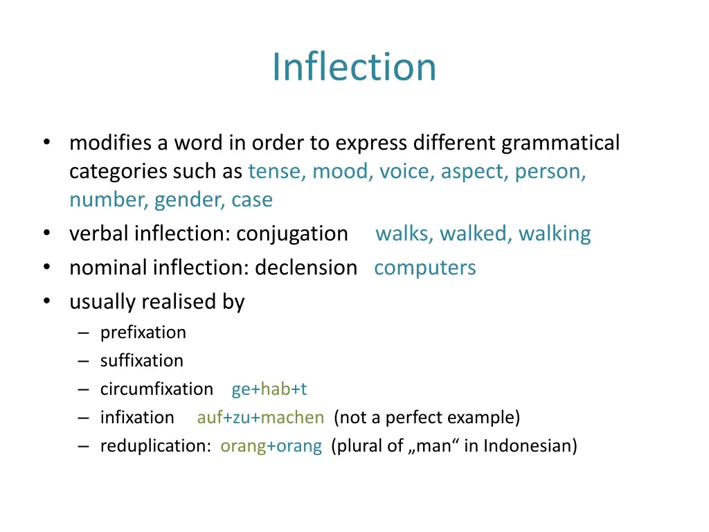 inflection