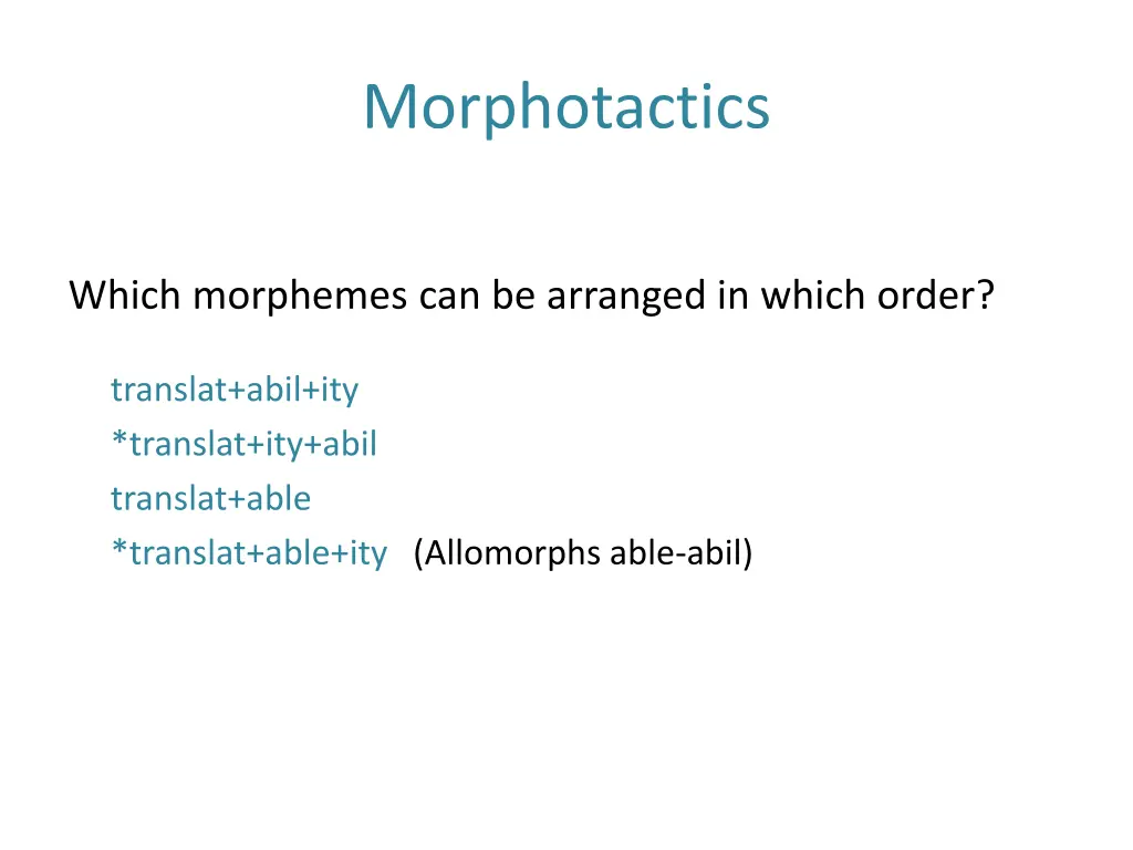 morphotactics