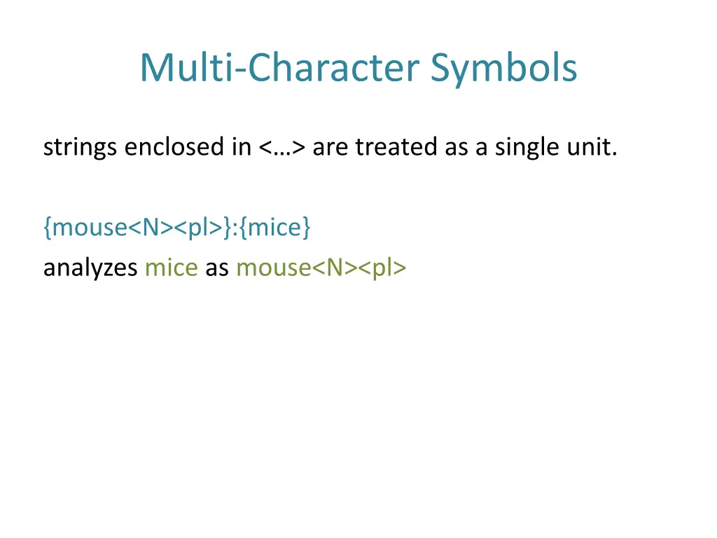 multi character symbols