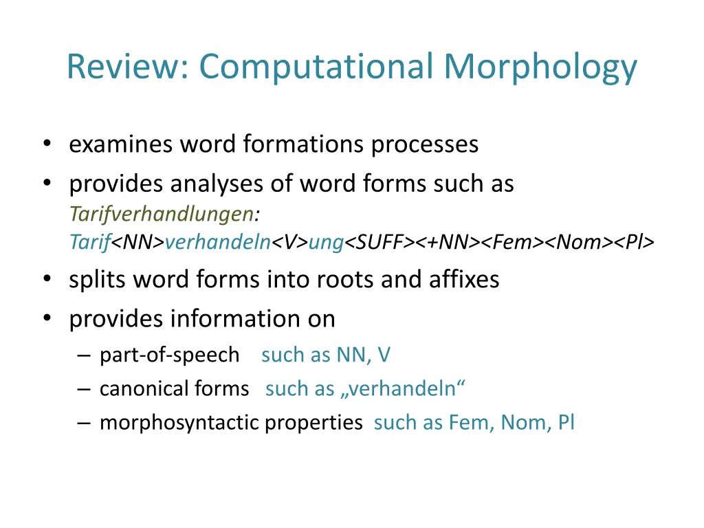 review computational morphology