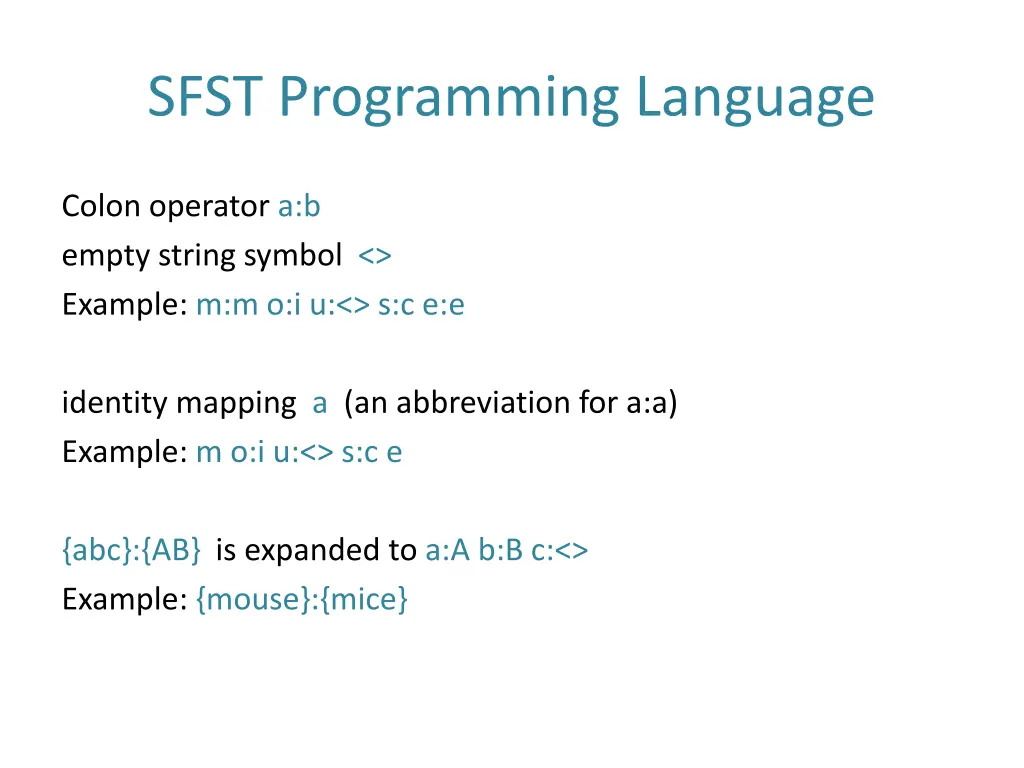 sfst programming language
