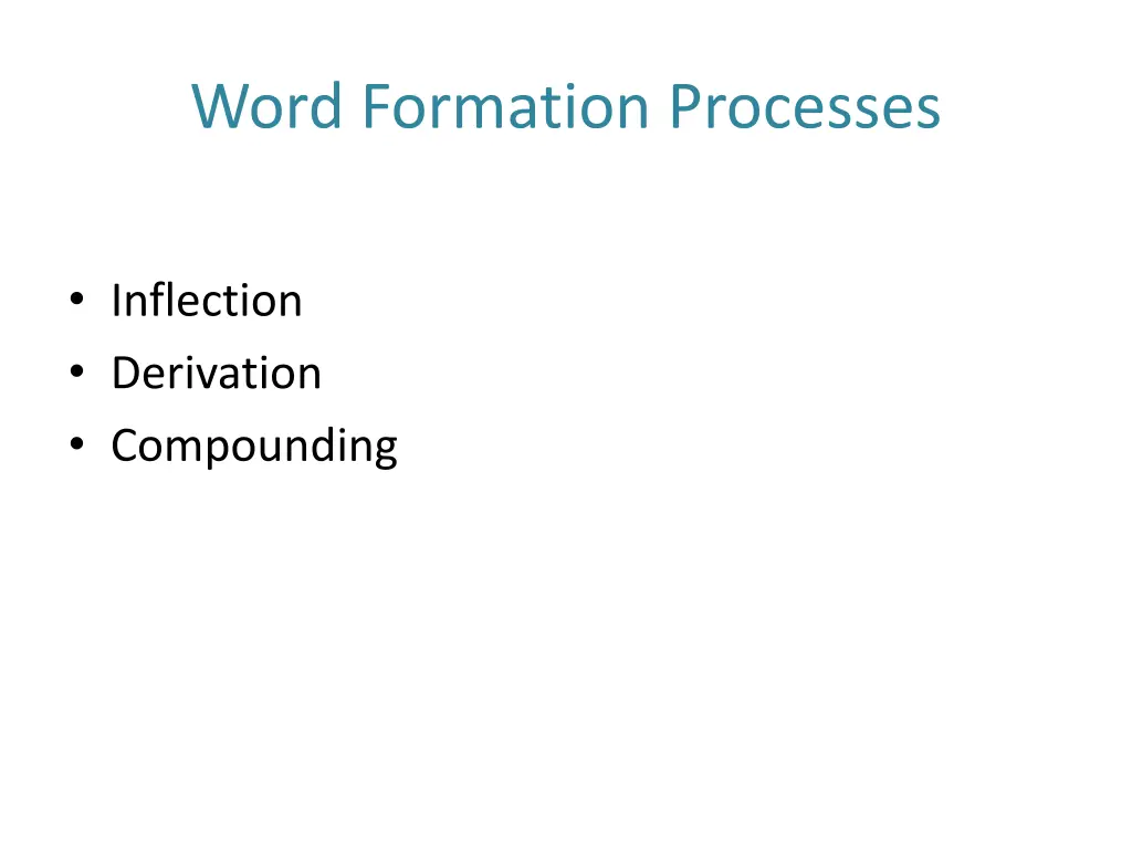 word formation processes