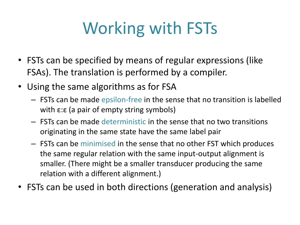 working with fsts