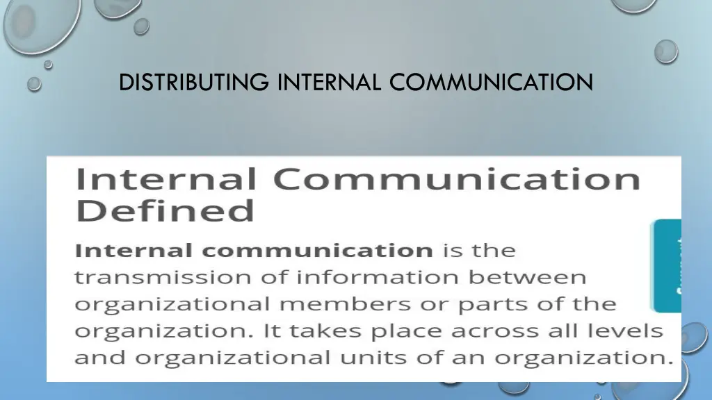 distributing internal communication