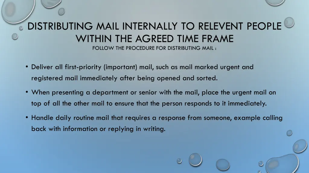 distributing mail internally to relevent people