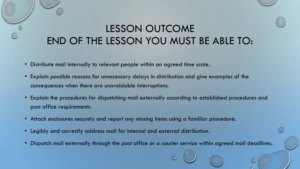 lesson outcome