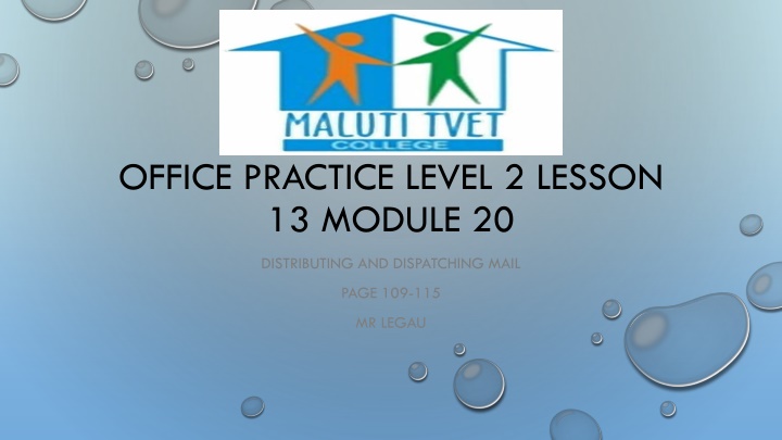 office practice level 2 lesson 13 module 20