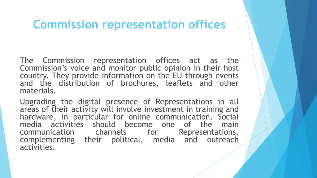 commission representation offices