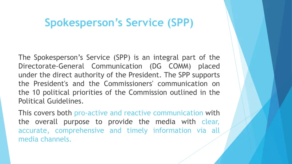 spokesperson s service spp