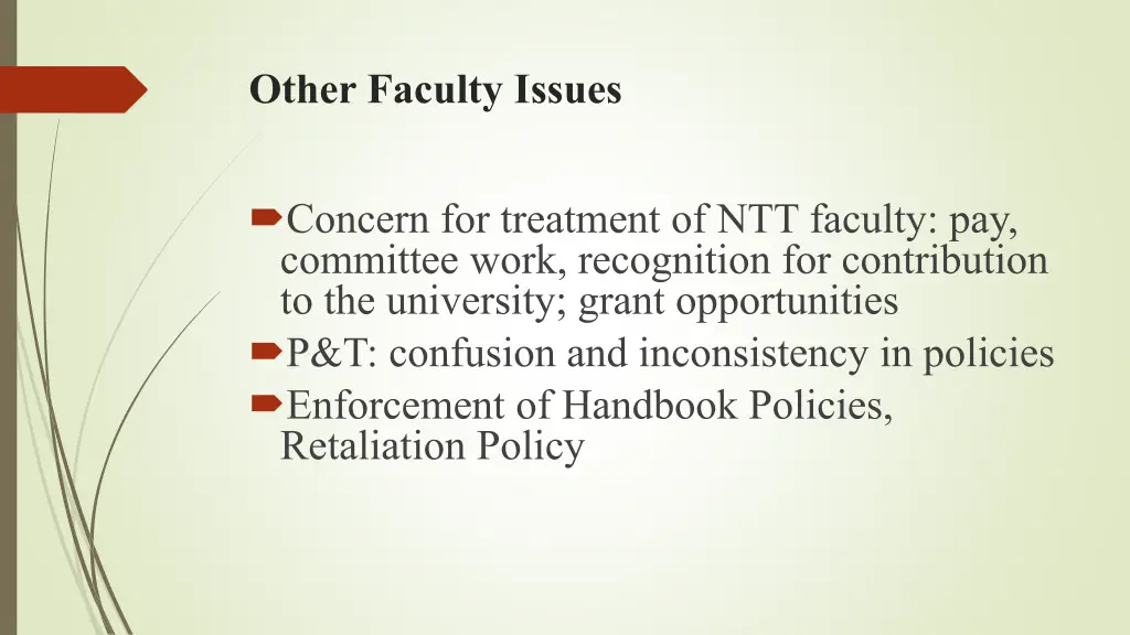 other faculty issues