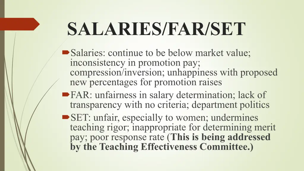 salaries far set
