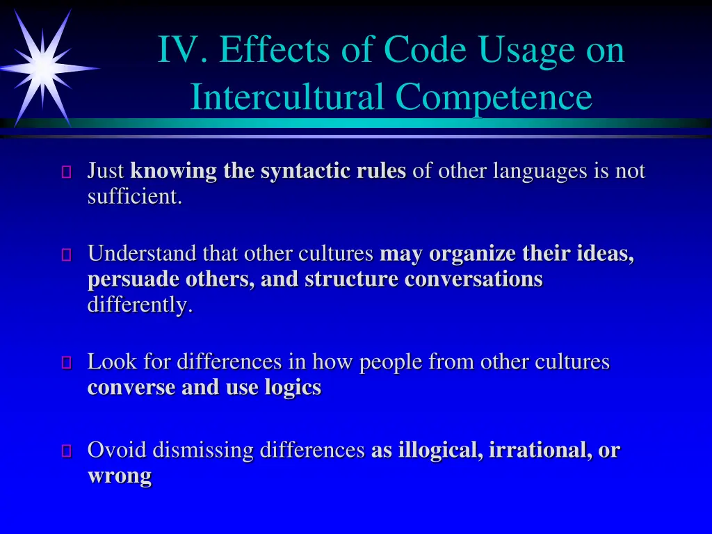 iv effects of code usage on intercultural