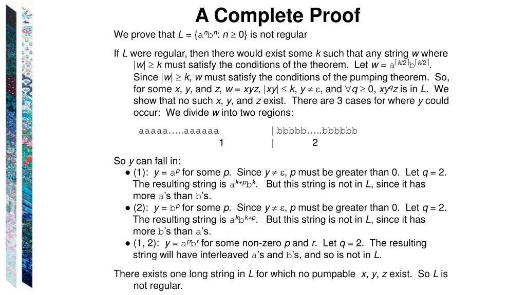a complete proof we prove that