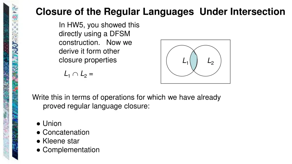 closure of the regular languages under