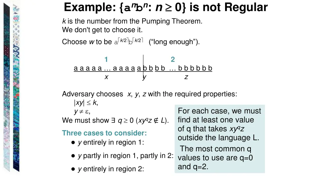 example a n b n n 0 is not regular 1