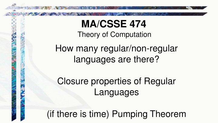ma csse 474 theory of computation how many