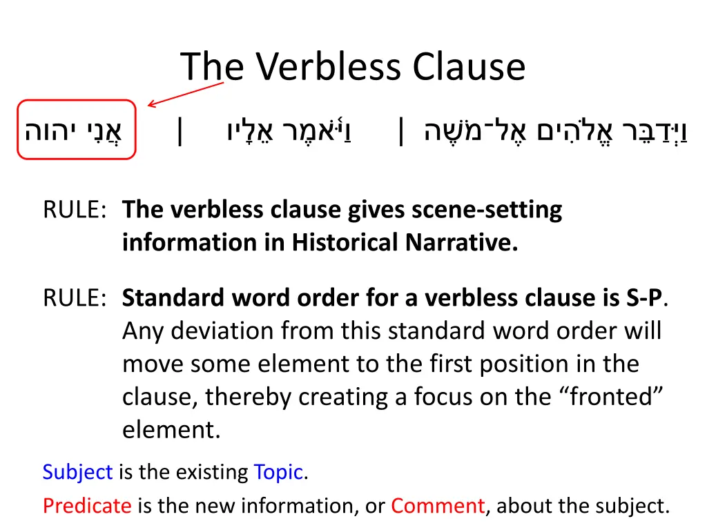 the verbless clause 3