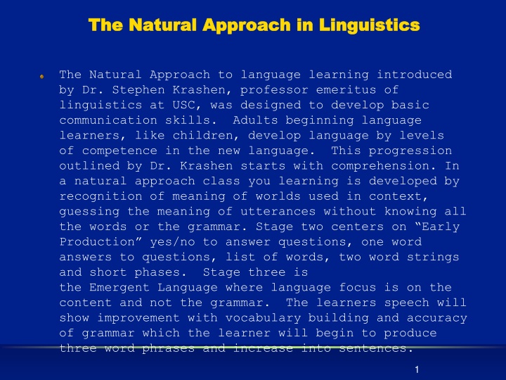 the natural approach in linguistics the natural