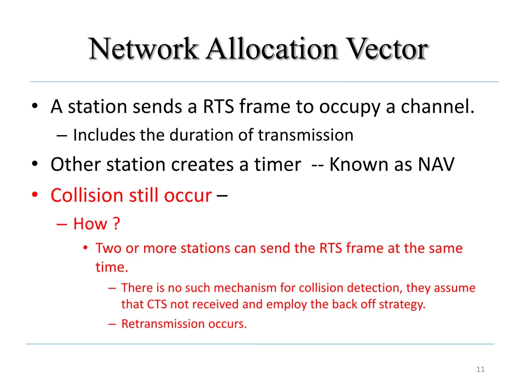 network allocation vector