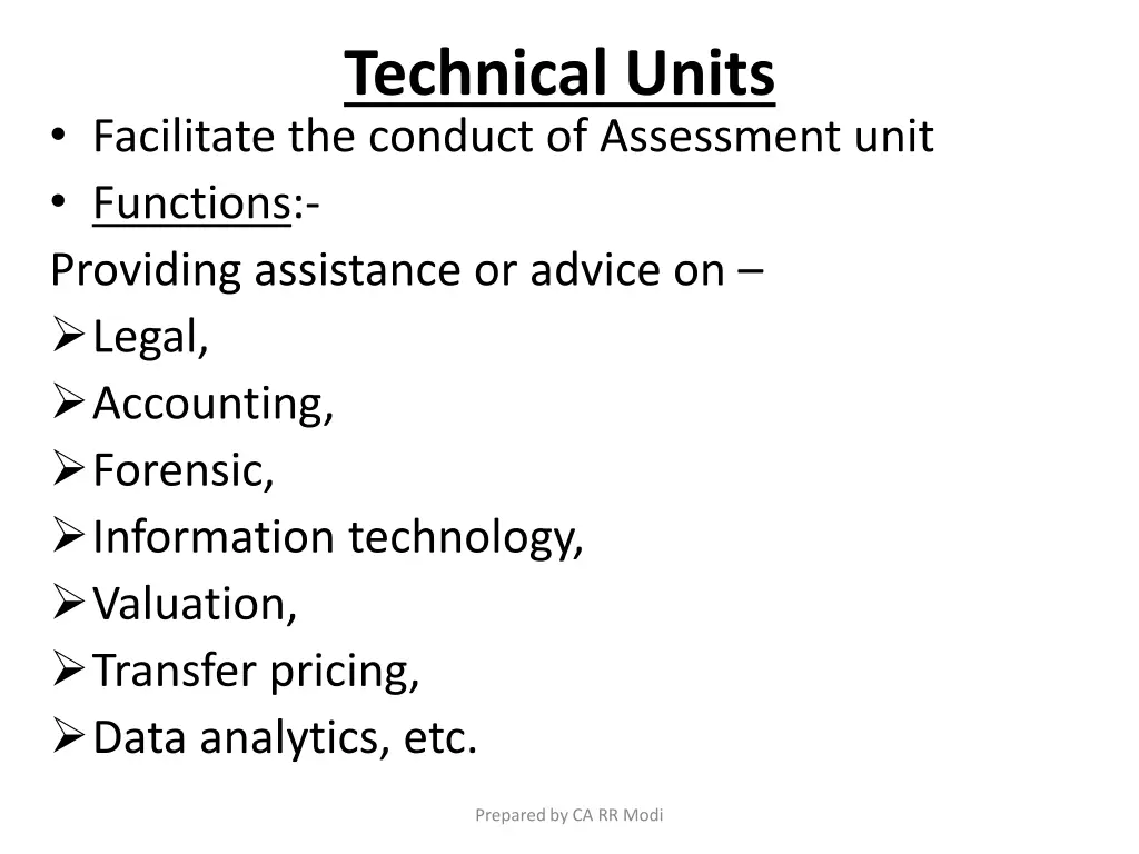 technical units
