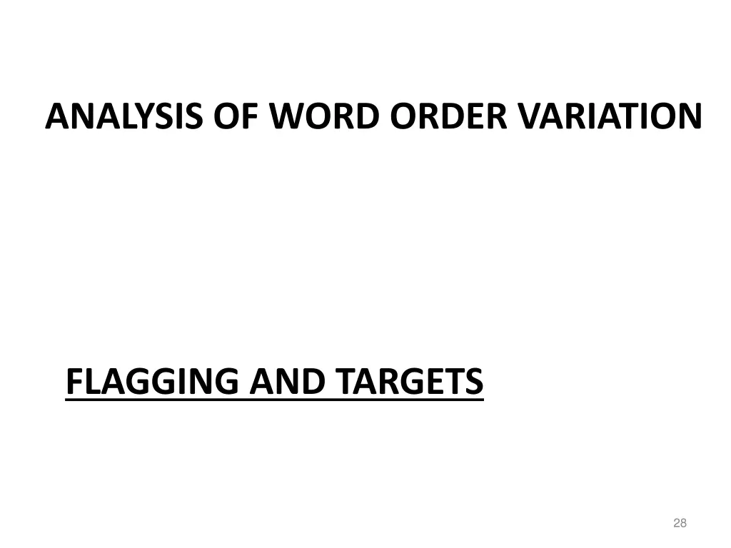 analysis of word order variation