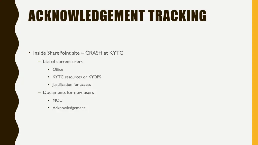 acknowledgement tracking