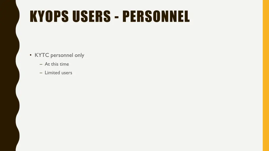 kyops users personnel