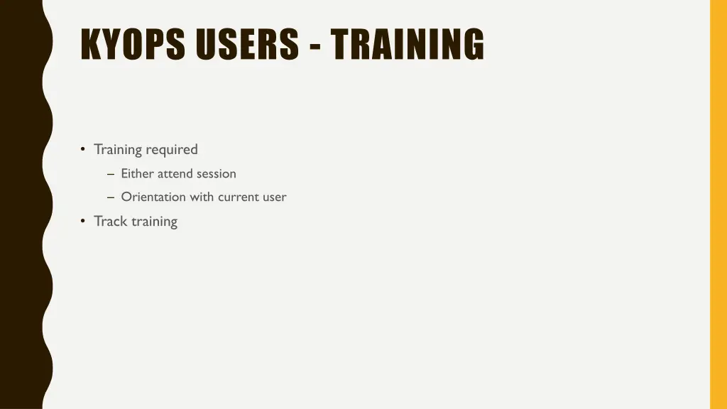 kyops users training