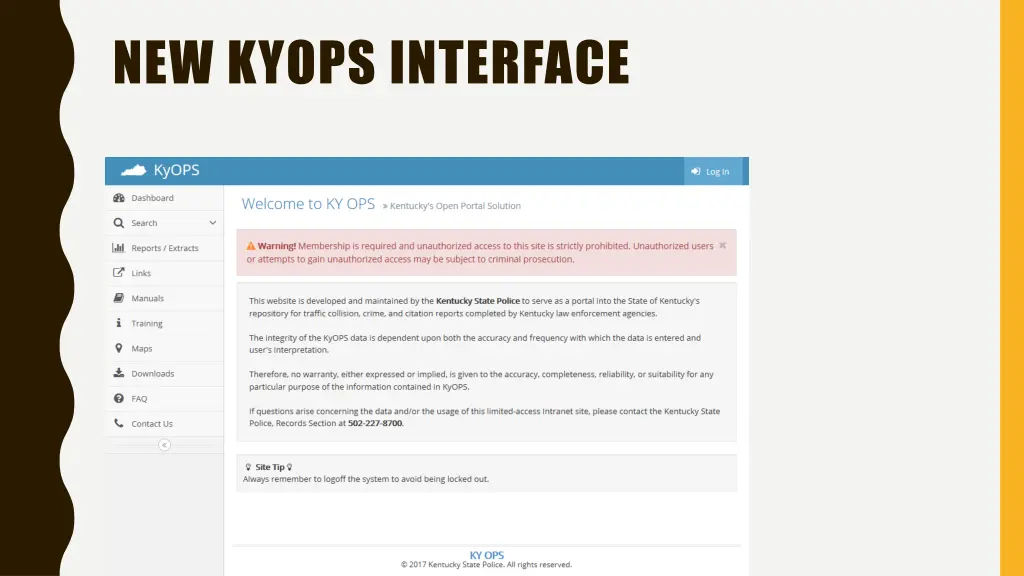 new kyops interface