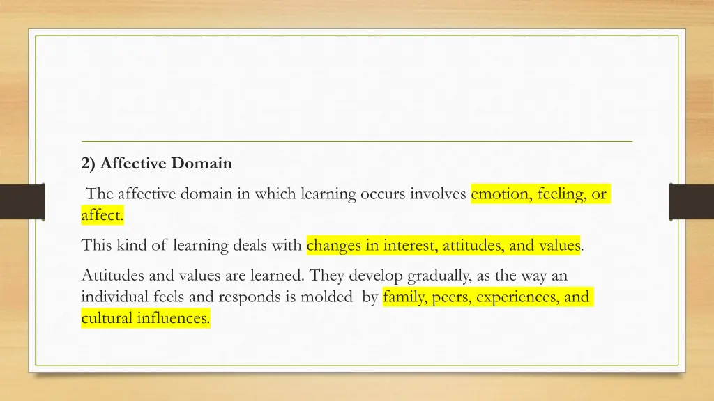 2 affective domain