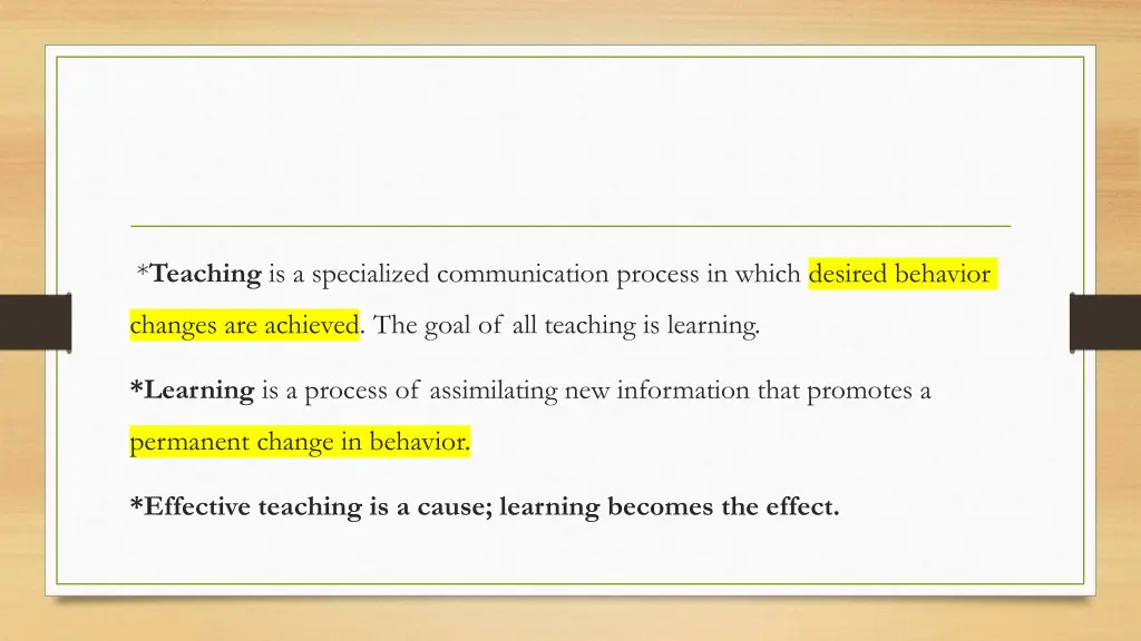 teaching is a specialized communication process