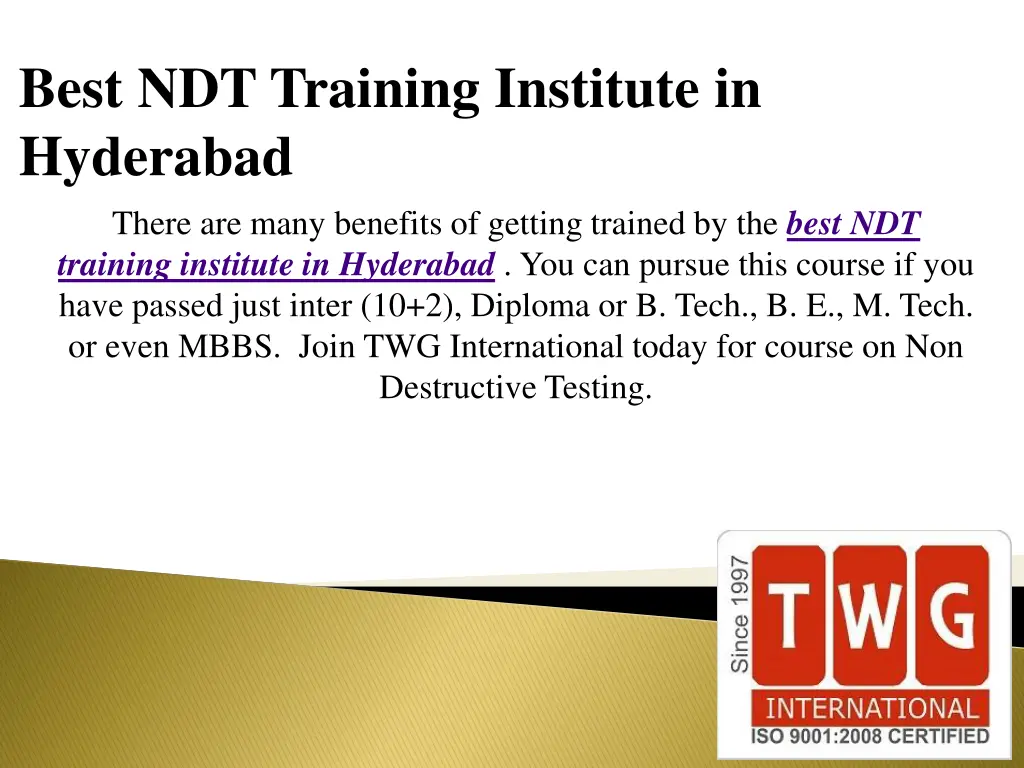 best ndt training institute in hyderabad there