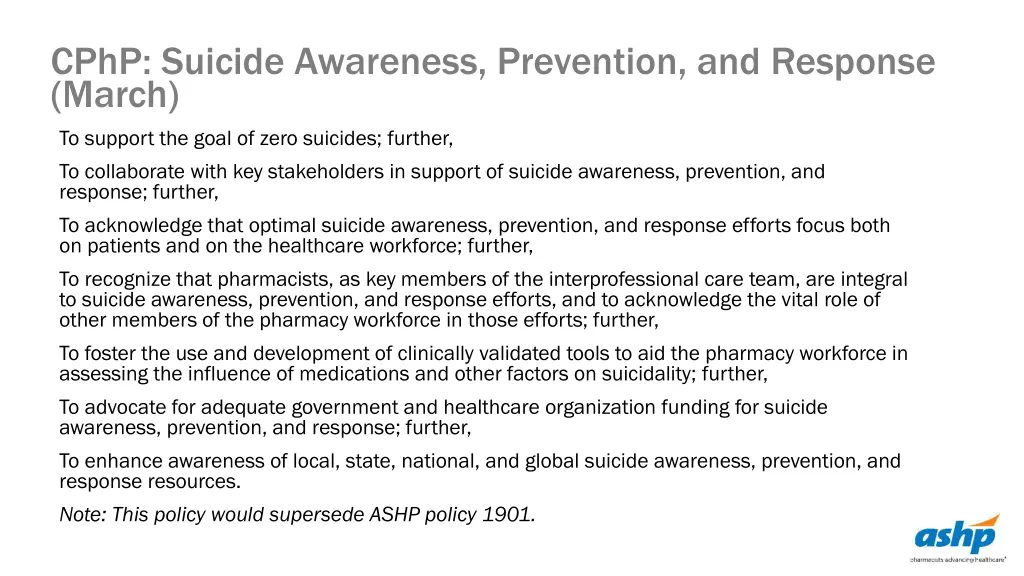 cphp suicide awareness prevention and response
