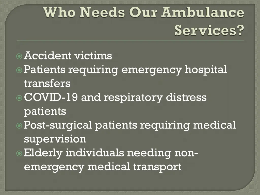 accident victims patients requiring emergency