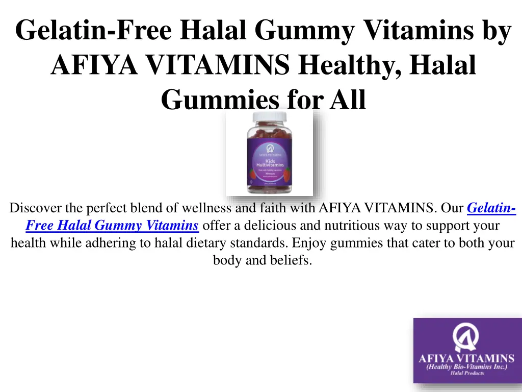 gelatin free halal gummy vitamins by afiya